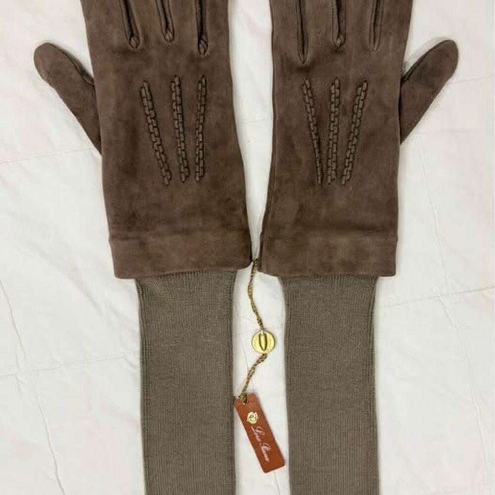 Loro Piani Suede Long Cuff Gloves